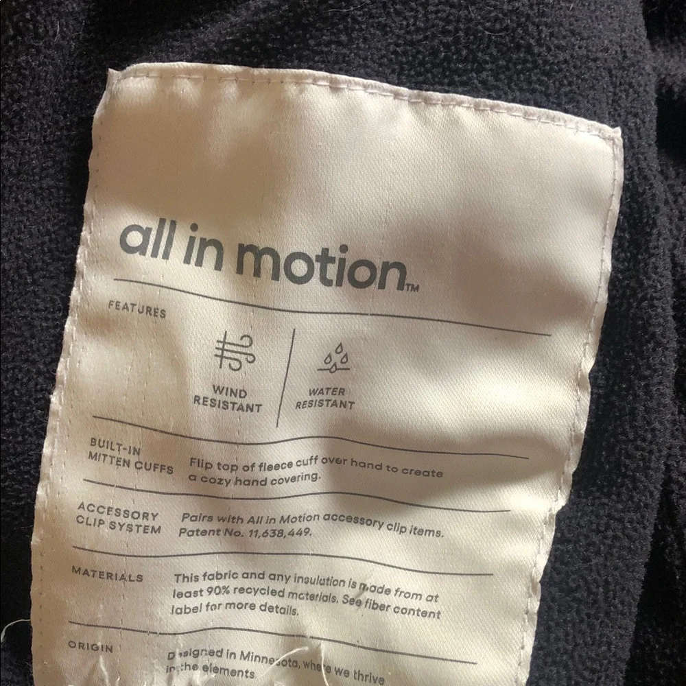All In Motion Girls Puff Jacket 10/12